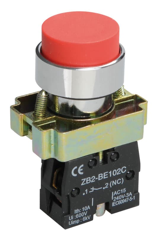 IEK LAY5 Кнопка управления LAY5-BL42 без подсветки красная 1р — миниатюра 1