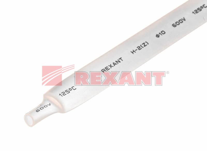 10.0 / 5.0 мм 1м термоусадка белая Rexant 21-0001 — миниатюра 2