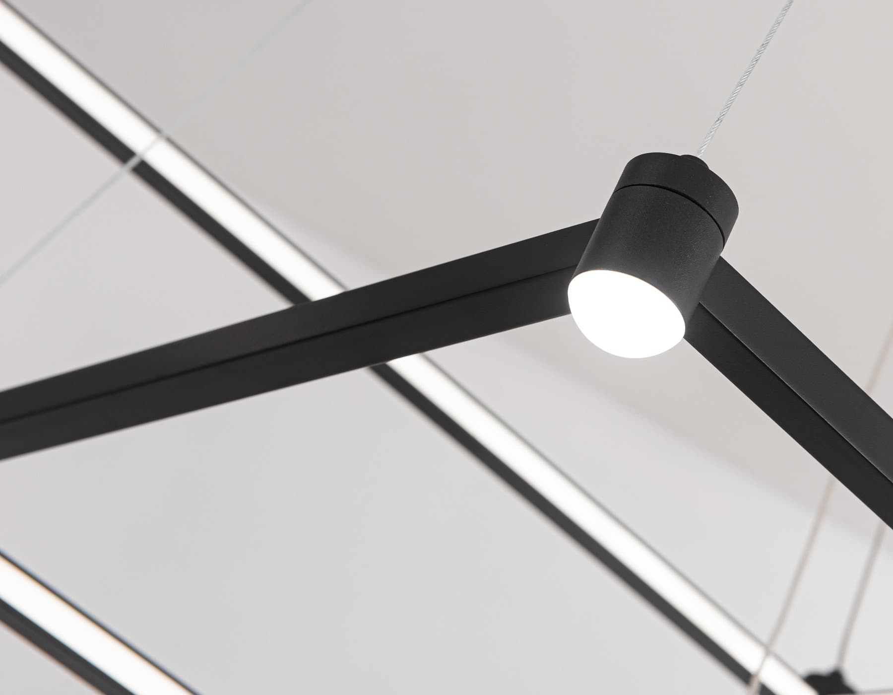 Ambrella Светильник подвесной светодиодный FL5597/2+8 BK черный 60W 3000K/4200K/6400K 600*600*1300 (без ПДУ) — миниатюра 7