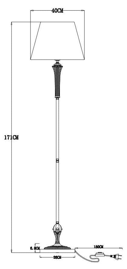 Arte Lamp A7301PN-1PB Торшеры с одним плафоном — миниатюра 4