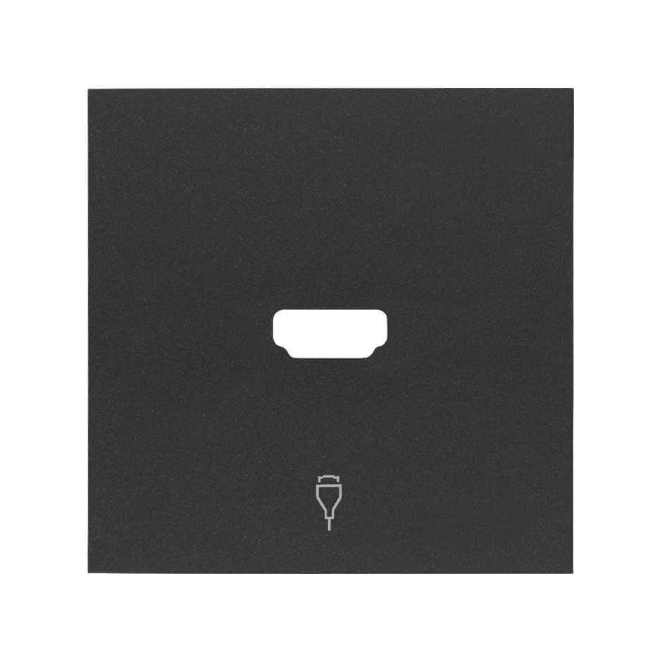 Simon 100 Черный матовый Накладка розетки HDMI 10001094-238