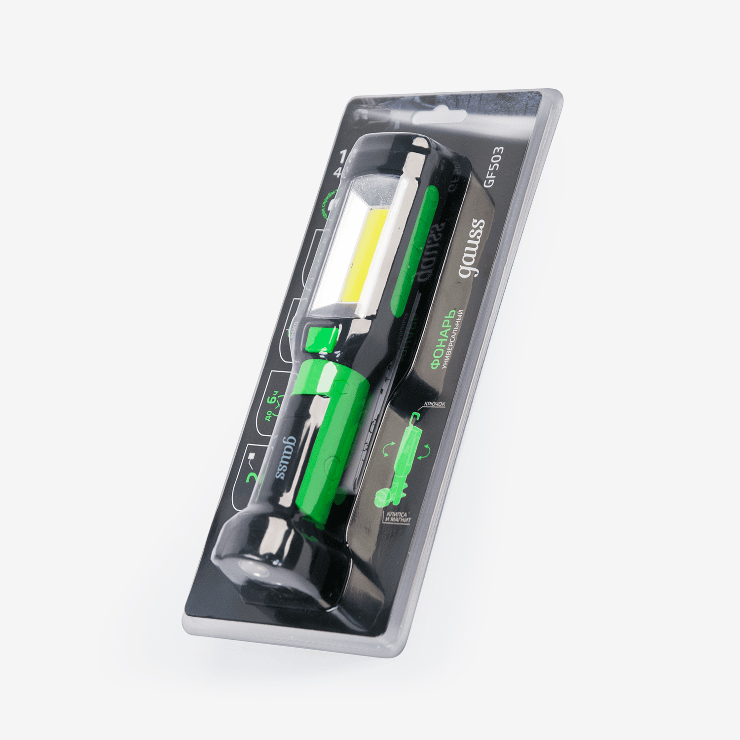 Gauss Фонарь рабочий модель GFL503 10W 400lm 3xAAA LED 1/12/48 GF503 — миниатюра 4