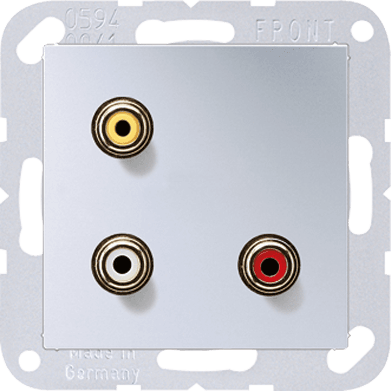 JUNG 2x Cinch Audio (RCA) / Composite Video, алюминий MAA1031AL