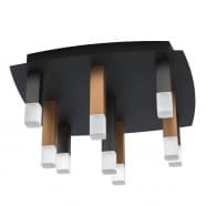 Eglo 39905 Потолочный светильник ESTANTERIOS, LED 9x3,2W, 3240lm, L420, B420, H235, алюминий, сталь, черный, коричневый, золотой/пластик