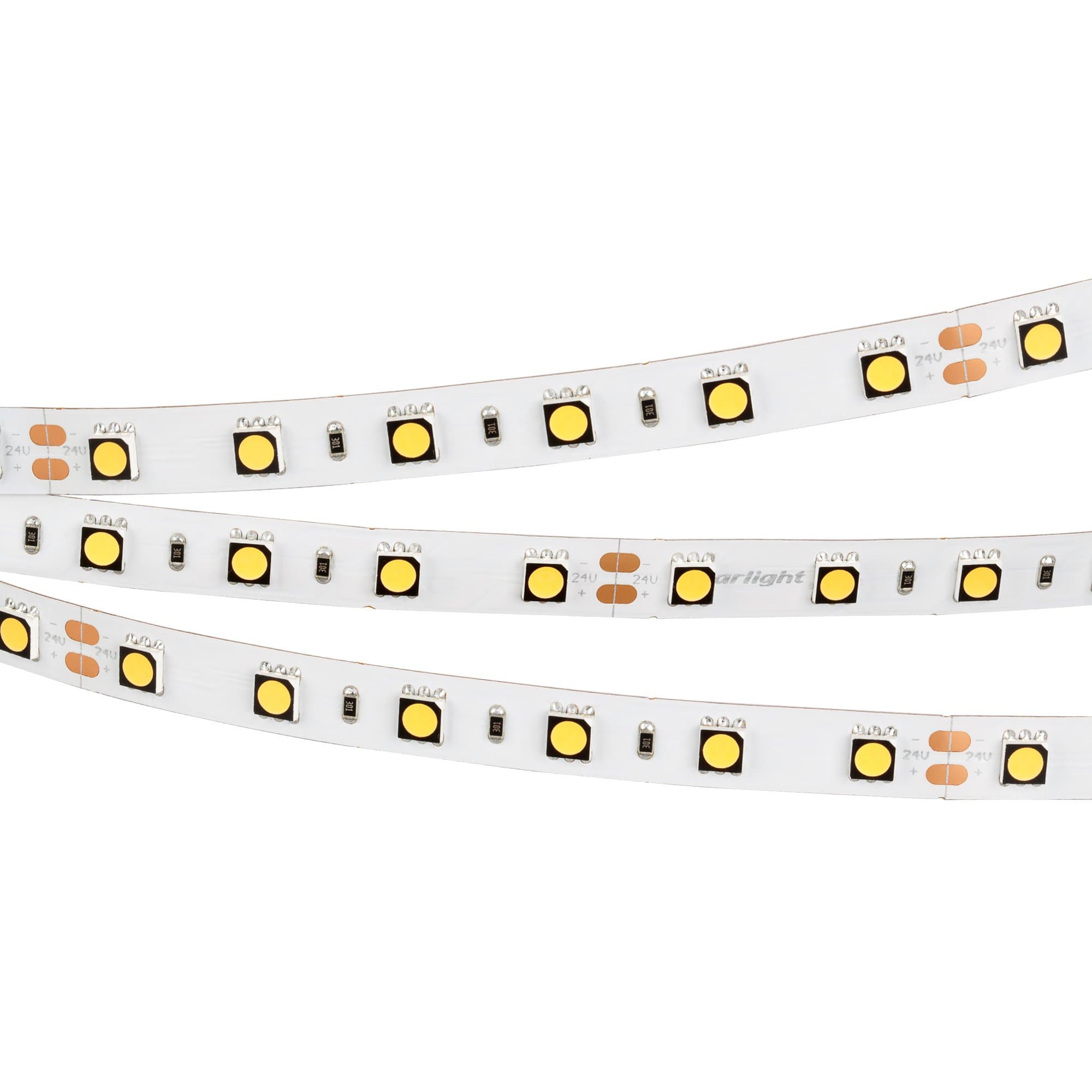 Arlight Светодиодная лента RT-B60-10mm 24V Warm3000 CRI98 (14.4 W/m, IP20, 5060, 5m) (Открытый) 021421(2) — миниатюра 1
