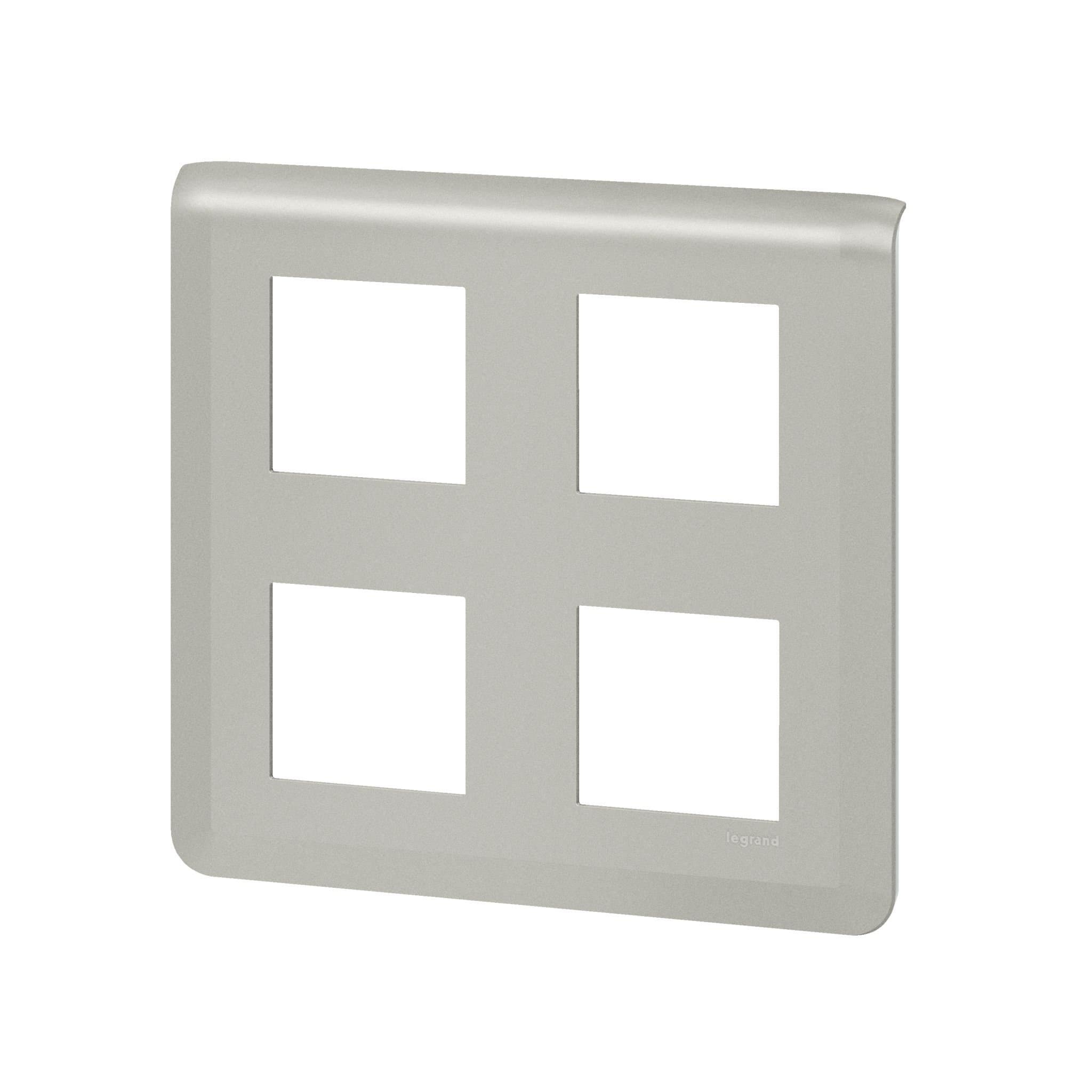 Legrand Mosaiс Рамка - Программа Mosaic - 2х2х2 модуля - алюминий 079338L — миниатюра 2