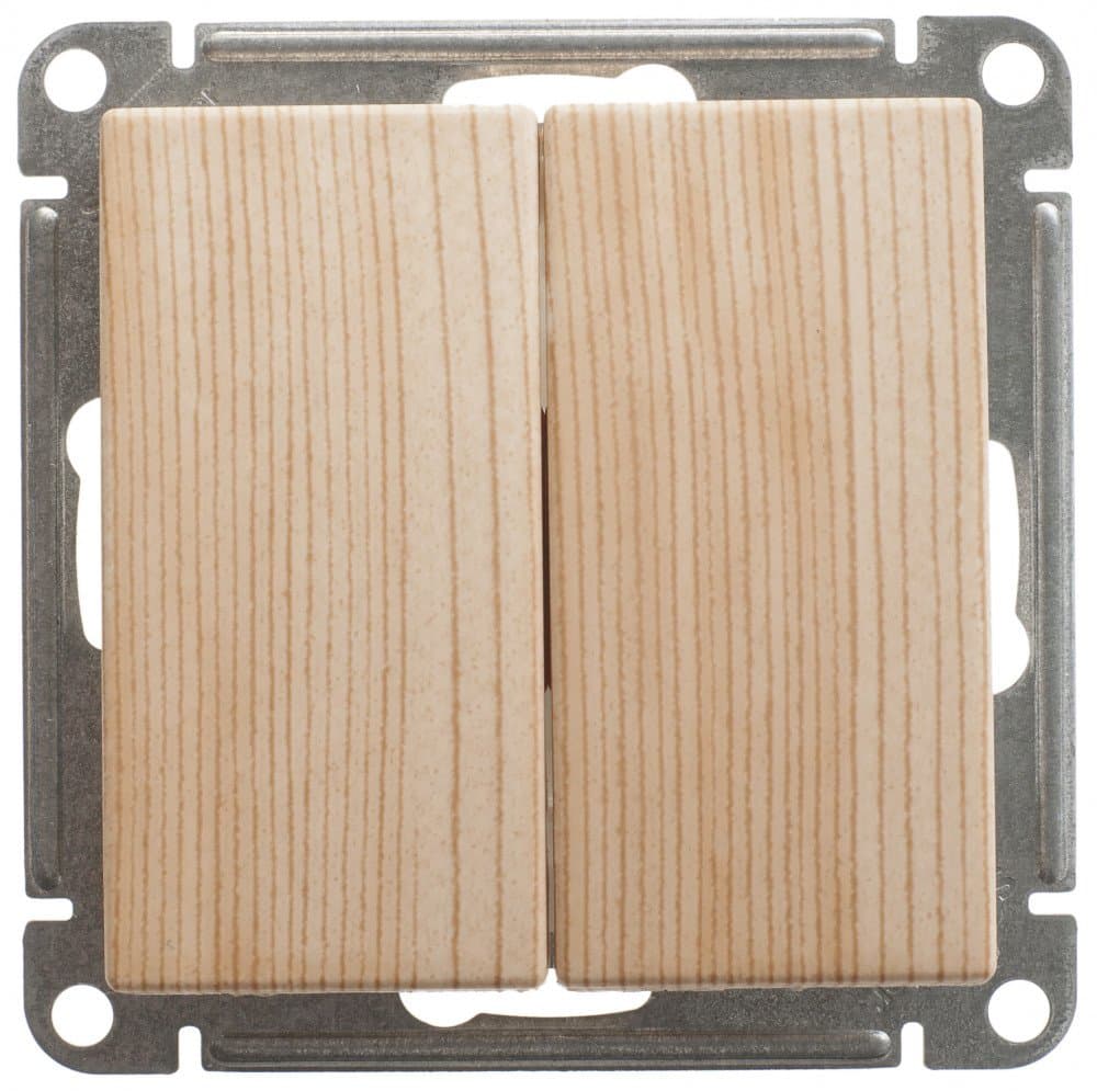 Systeme Electric Wessen 59 Сосна Выключатель 2-клавишный, 10АХ