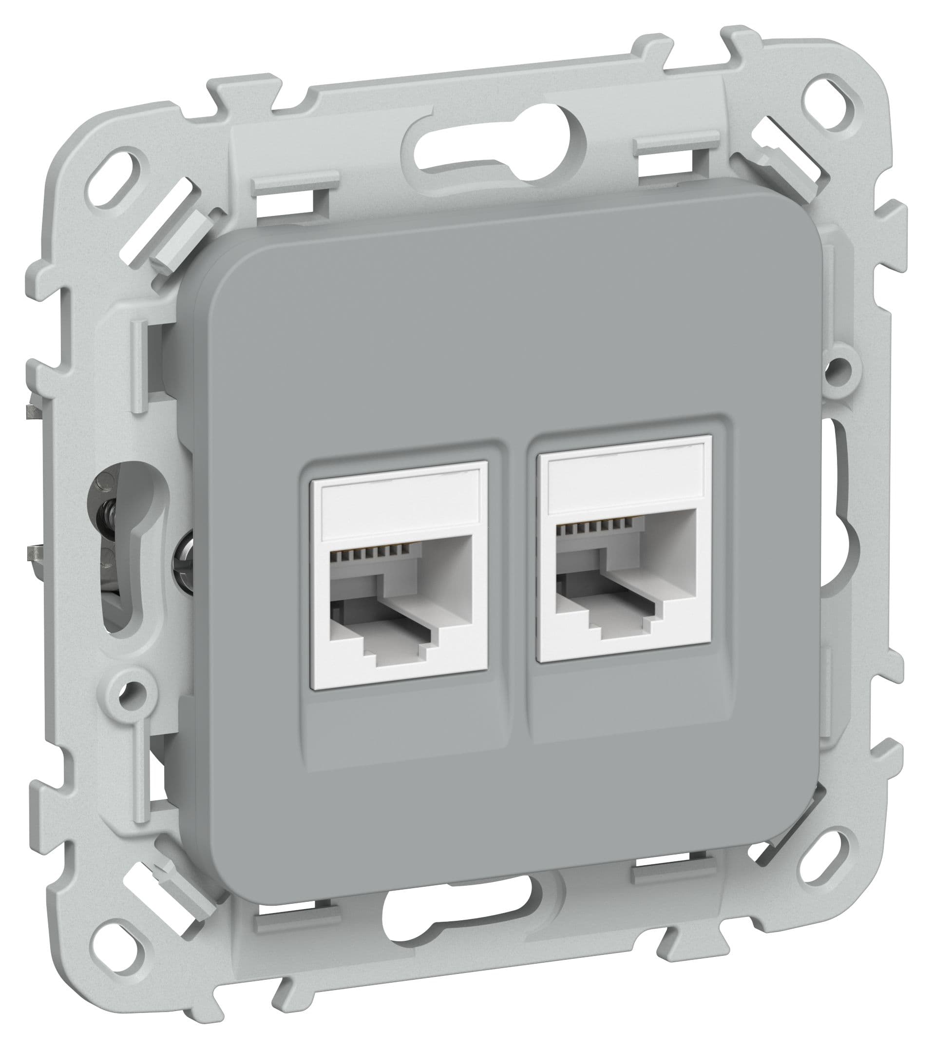 IEK FLITE Серый Розетка 2-местная компьютерная RJ45 категория 5Е UTP — миниатюра 1