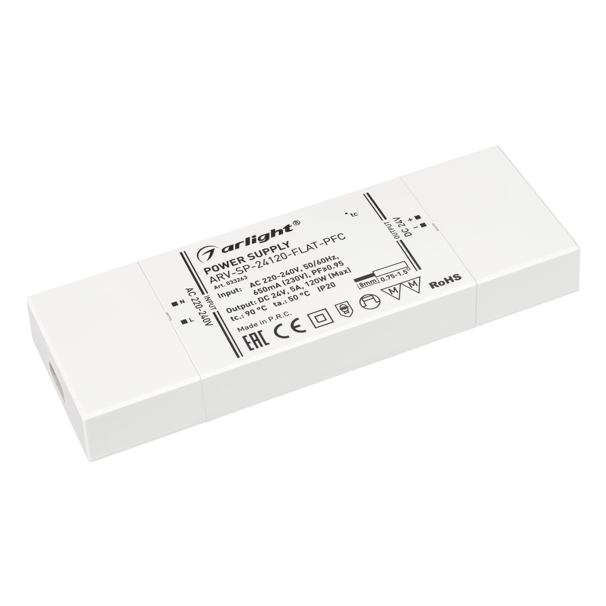 Arlight Блок питания ARV-SP-24120-FLAT-PFC (24V, 5A, 120W) (IP20 Пластик, 5 лет) 033263 — миниатюра 1