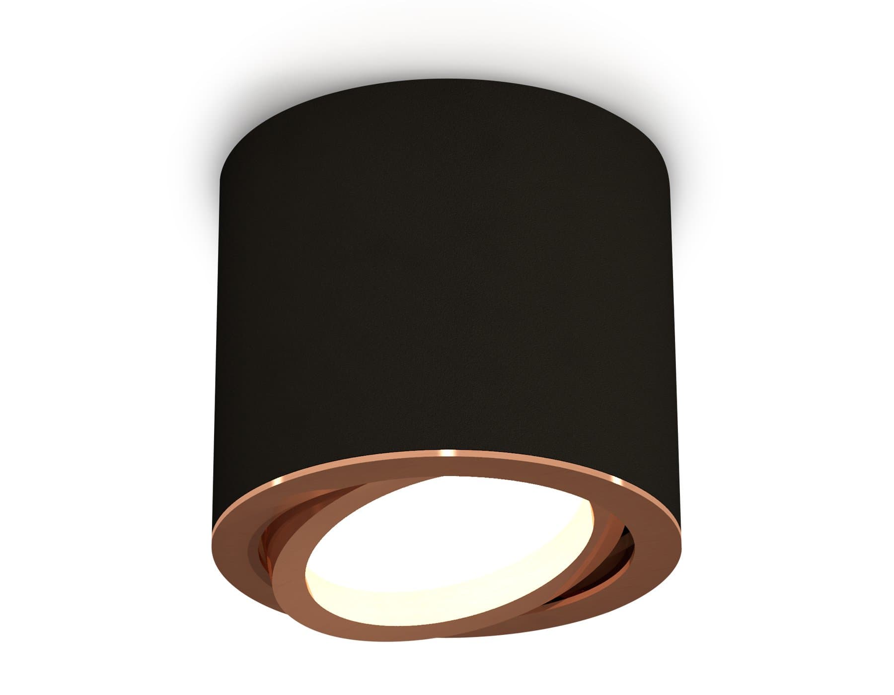 Ambrella Комплект накладного поворотного светильника XS7402004 SBK/PPG черный песок/золото розовое полированное MR16 GU5.3 (C7402, N7005) — миниатюра 1