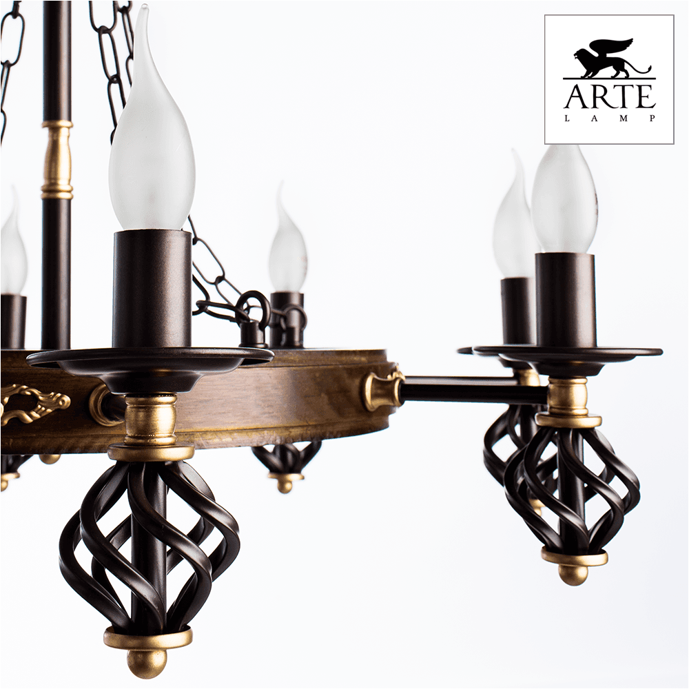 Arte Lamp Cartwheel Коричневая Люстра 60W E14 A4550LM-8CK — миниатюра 4