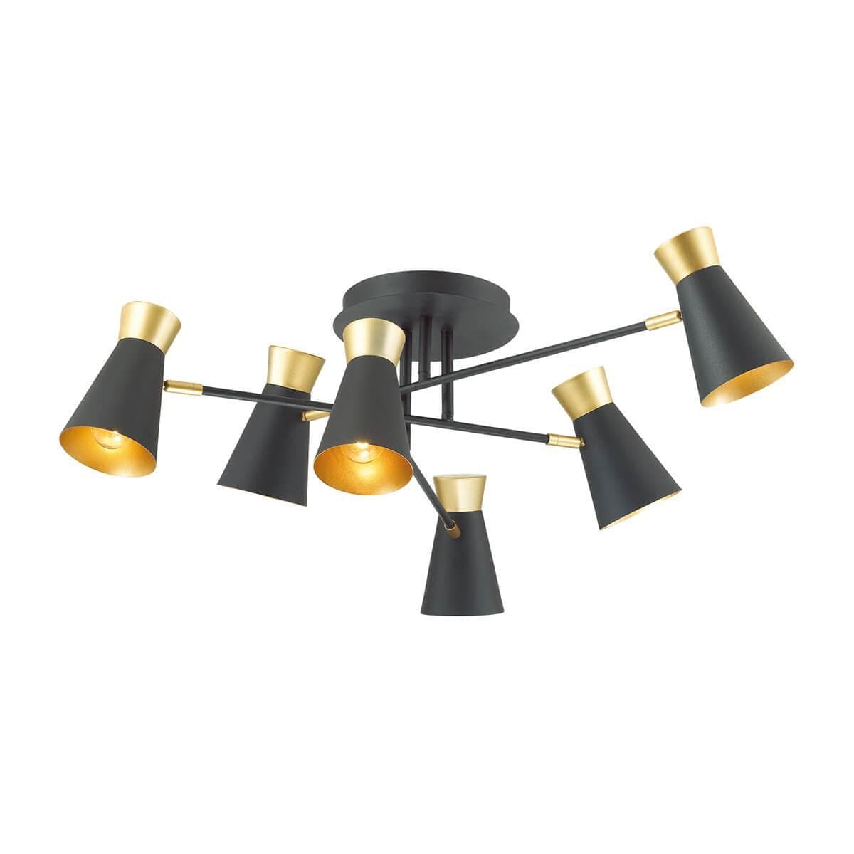 Lumion 3790/6C LN19 080 матовый черный, золотой Люстра потолочная E14  6*40W 220V LIAM — миниатюра 1