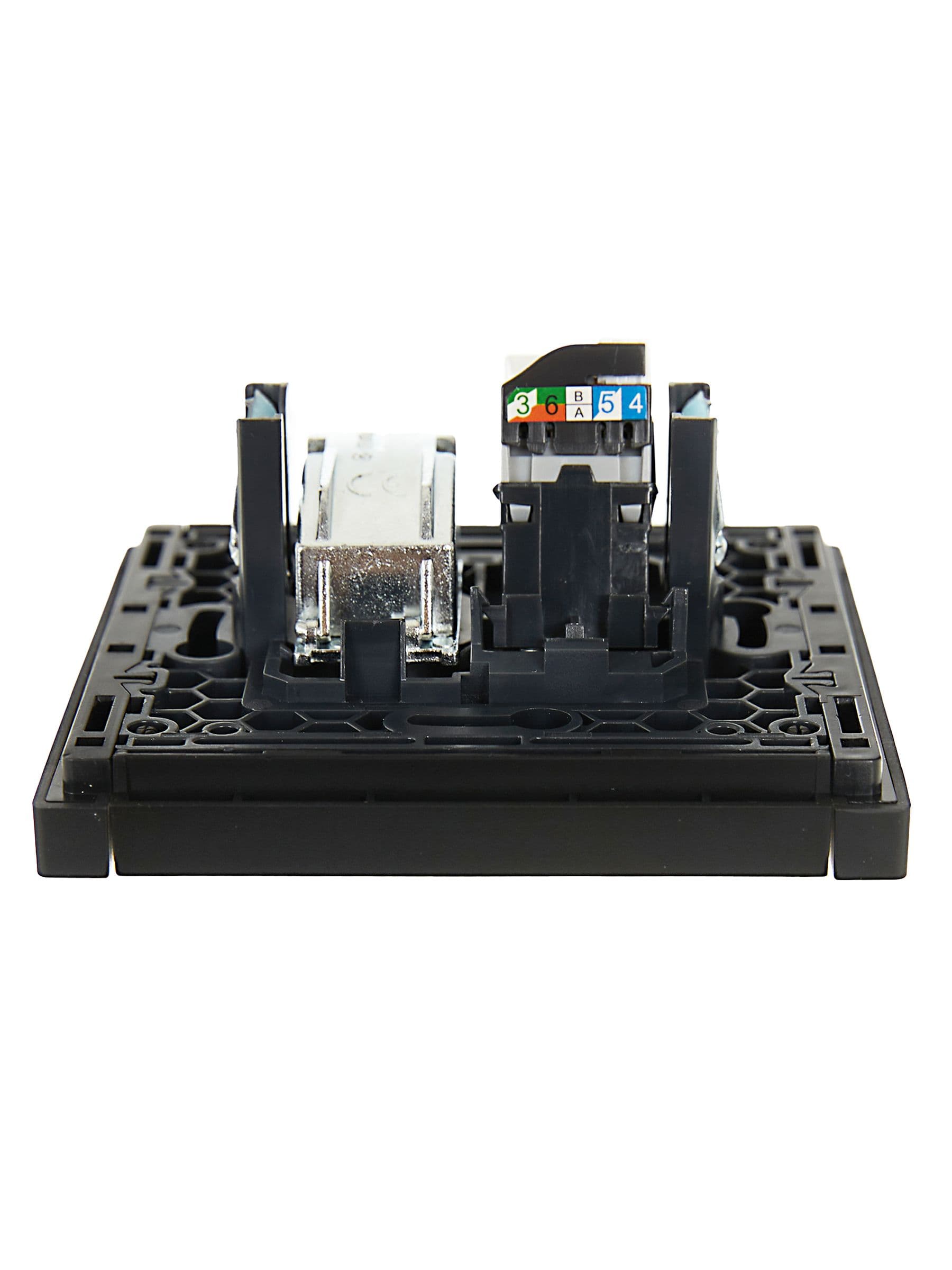 IEK FORTE&PIANO Черный Розетка двойная TV+RJ45 кат.5E FP136 — миниатюра 5