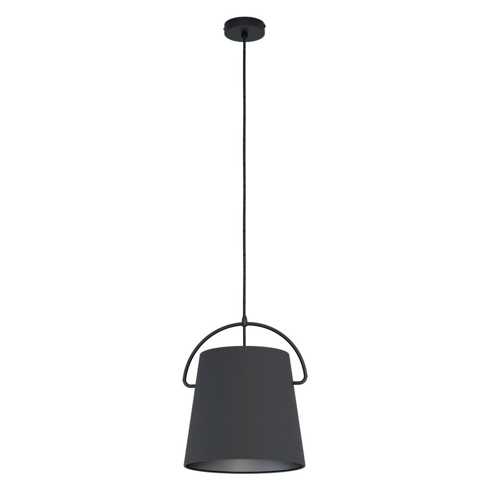 Eglo GRANADILLOS Подвес , 1х40W(E27), Ø280, H1100, сталь, черный/текстиль, черный 39865