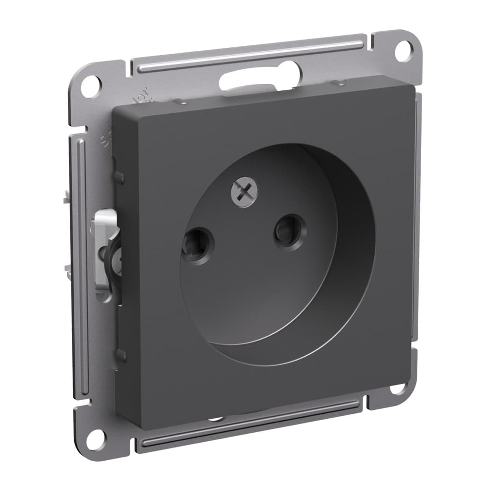 Systeme Electric AtlasDesign Базальт Розетка б/з со шторками, 16А, механизм