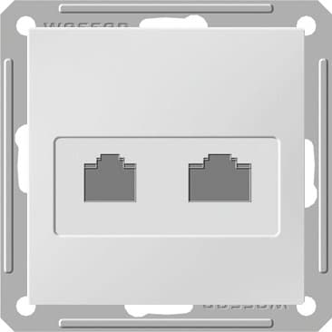 Systeme Electric Wessen 59 Шампань Розетка 2-ая ТЛФ + компьютерная 5е (RJ11+RJ45) — миниатюра 2