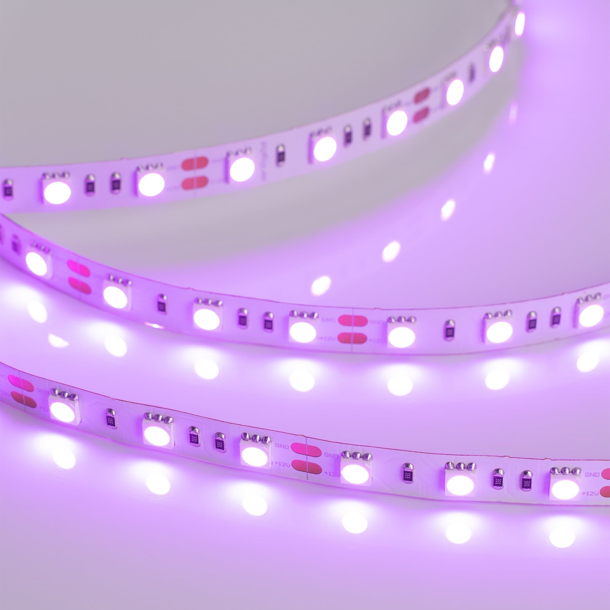 Arlight Светодиодная лента RT 2-5000 12V Pink 2X (5060, 300 LED, LUX) (14.4 Вт/м, IP20) 015975 — миниатюра 4