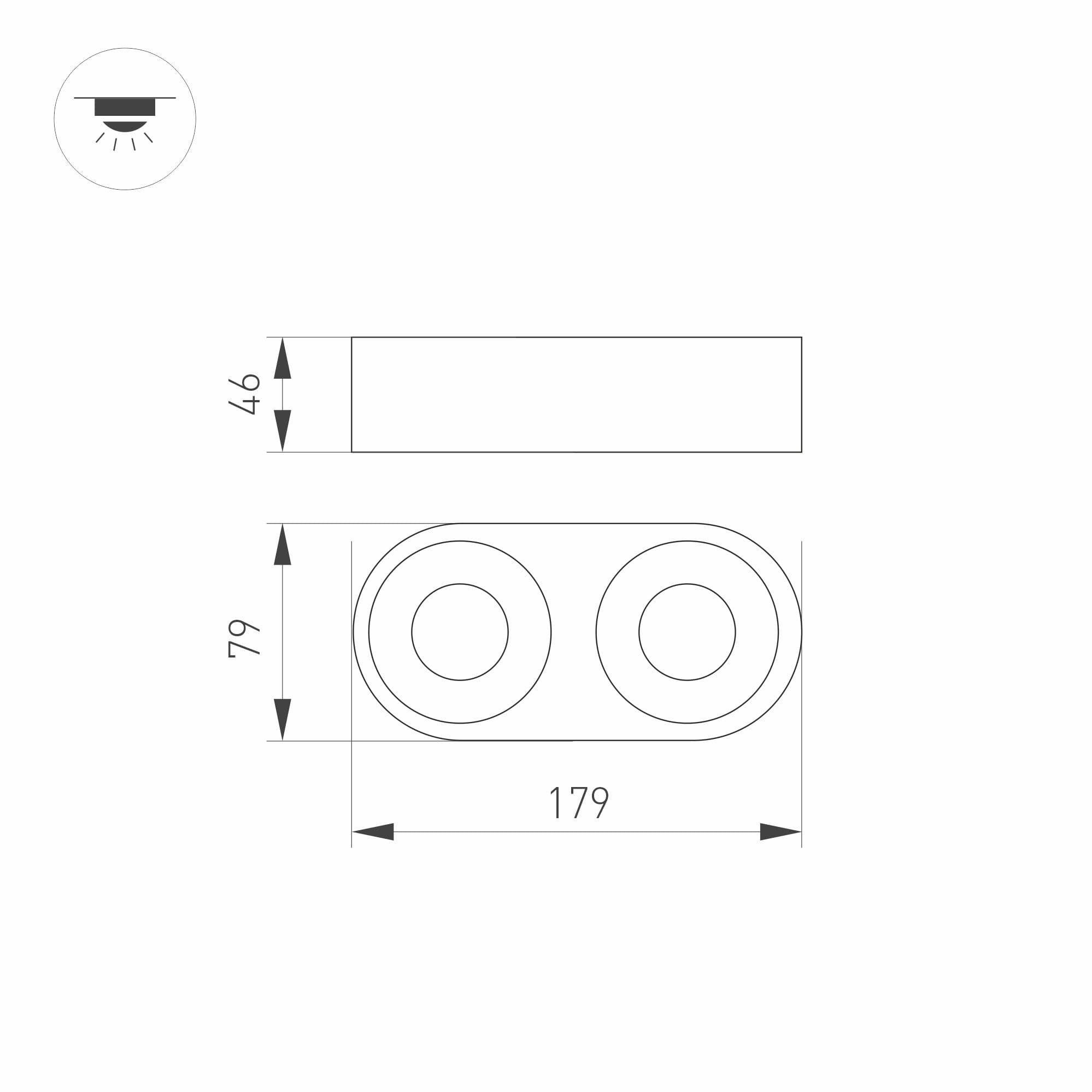 Arlight Корпус PLURIO-BASE-SURFACE-RS179x78 (WH, 1-2, 200mA) (IP20 Металл, 3 года) 030261 — миниатюра 2