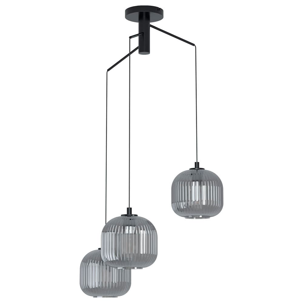 Eglo 99373 Подвес MANTUNALLE 1, 3х40W (E27), Ø620, H1100, сталь, черный/стекло с напыл., черный-прозрачны