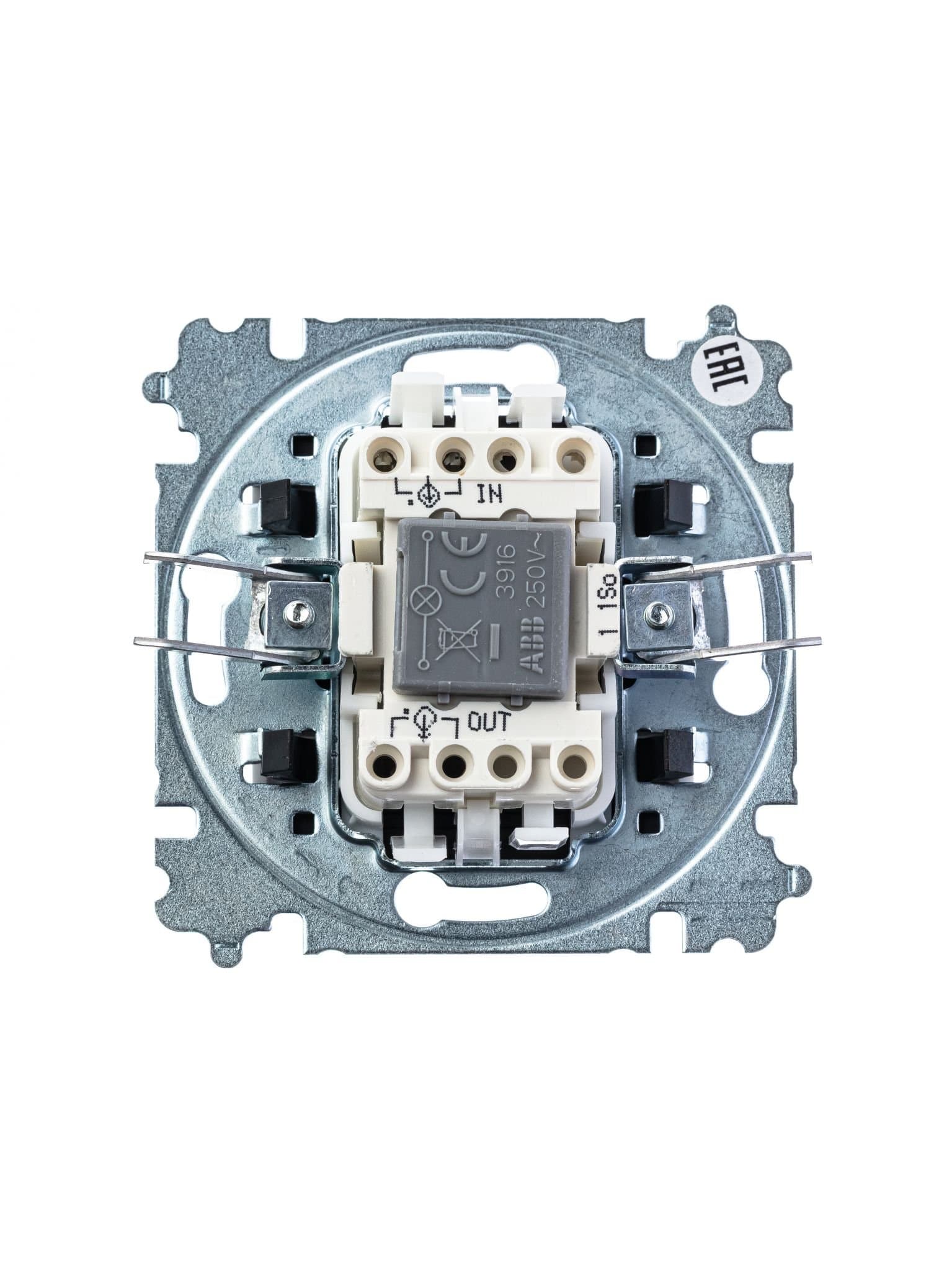 ABB EPJ Levit серый / белый Выключатель 1-клавишный с подсветкой 2CHH590146A6016 — миниатюра 3