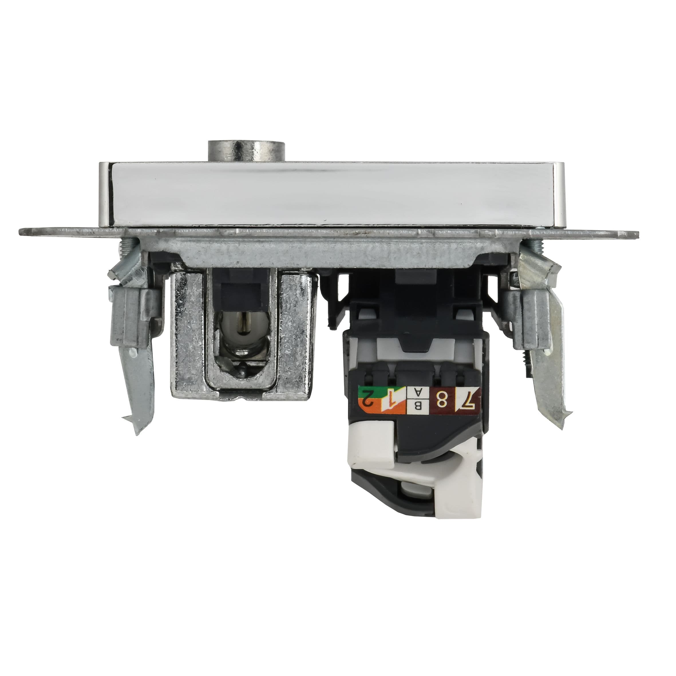 IEK BRITE Металл Хром/никель Роз. двойная TV+RJ45 кат.5E РТВ/РК12-БрГН — миниатюра 4