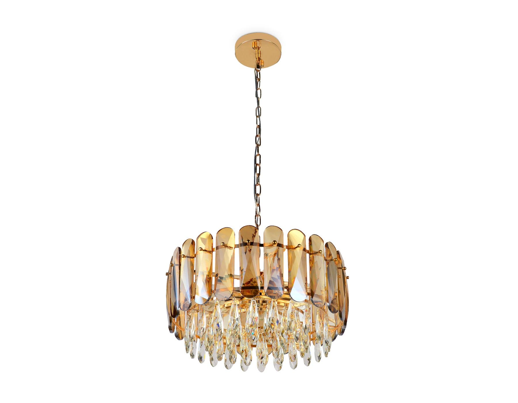 Ambrella Подвесная люстра TR5071/6 GD/TI/CL золото/янтарь/прозрачный E14/6 max 40W D500*950 — миниатюра 5
