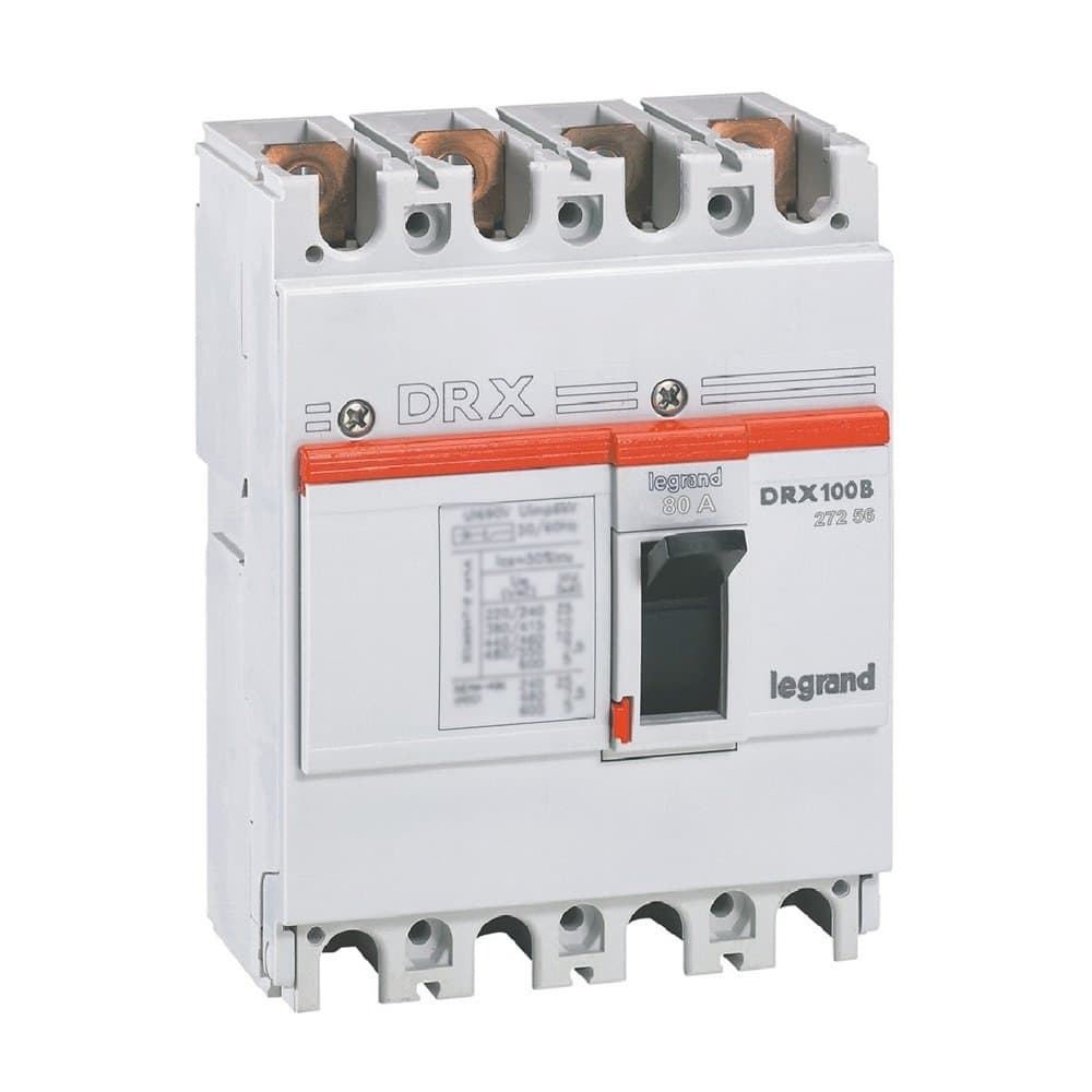 Legrand DRX125 термомагнитный 80A 4П 10KA 027256