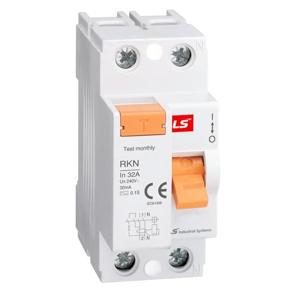 LSIS Устройство защитного отключения (RCCB) LS Electric серии RKN, 1P+N, 40A 30mA, тип AC 062203058B