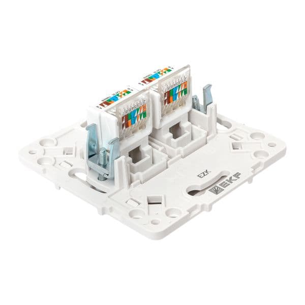 EKF Стокгольм Механизм розетки RJ-45 2-местной белый — миниатюра 8