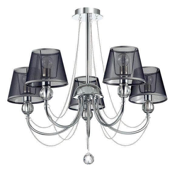 Lumion 3228/5 LN16 032 Люстра Е14 5*40W 220V ASANTA хром/ткань/цепи/хрусталь — миниатюра 3