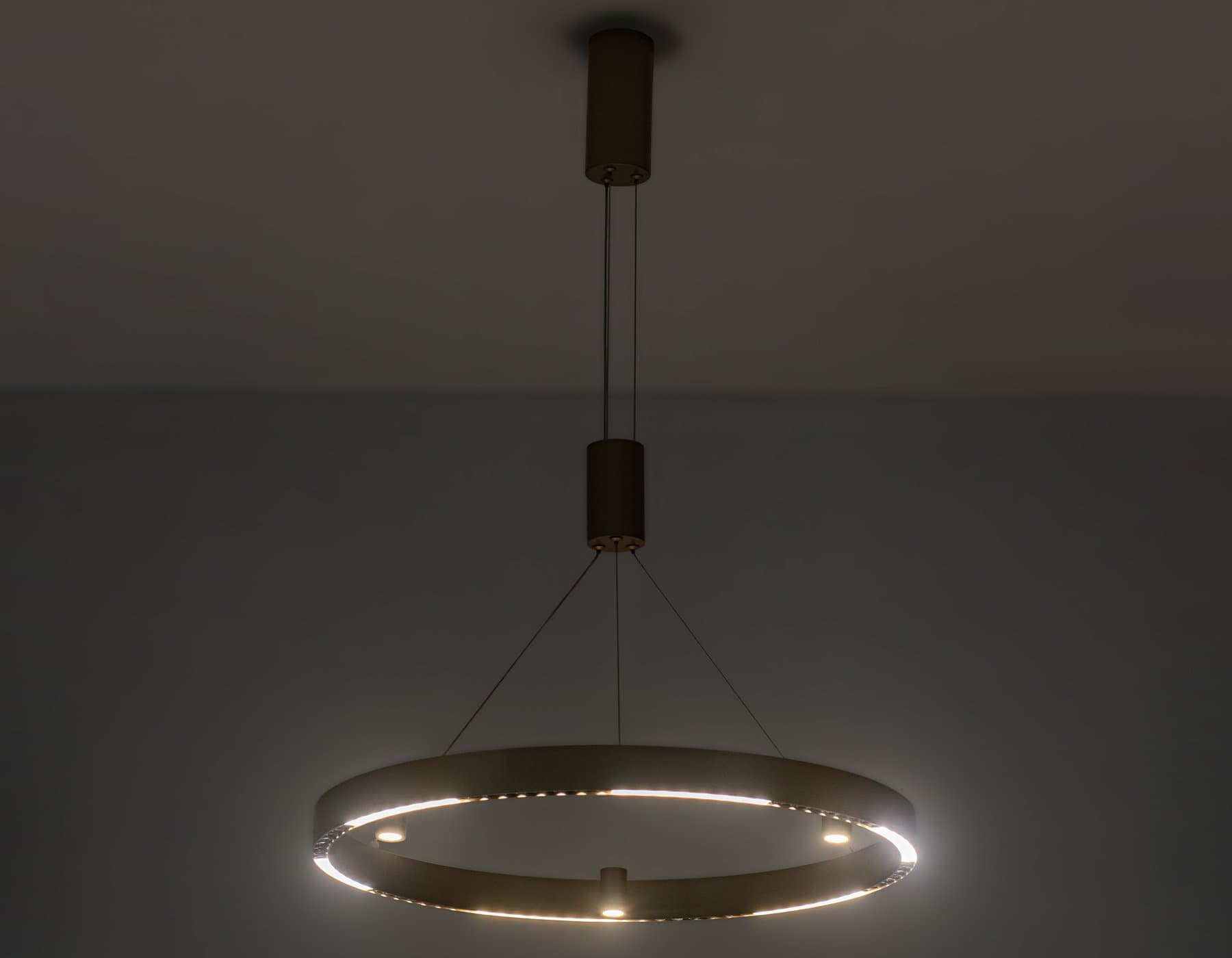Ambrella Светильник подвесной светодиодный FL5846/1+3 GD золото 40W 3000K/4200K/6400K D600*1200 (без ПДУ) — миниатюра 3
