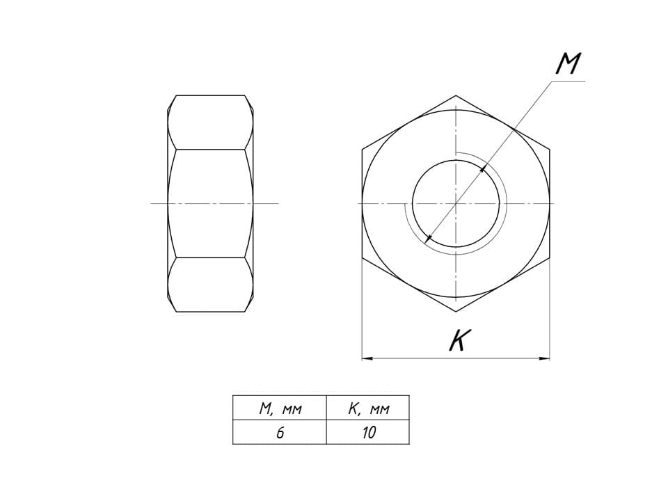 EKF PROxima Гайка шестигранная М6 TDZ — миниатюра 2