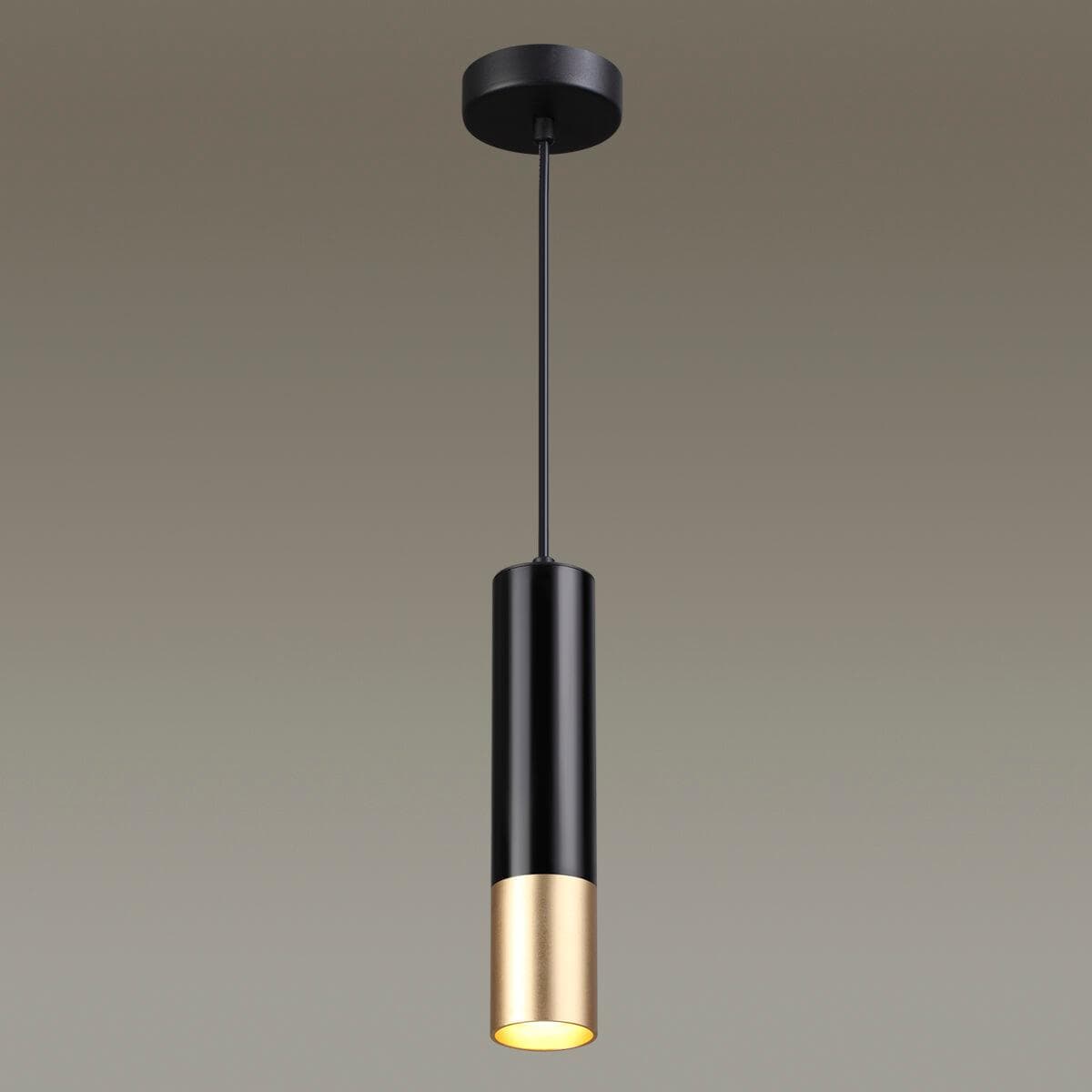 Odeon Light 3876/1L ODL19 215 черный с золотом Подвесной светильник GU10 1*50W 220V KIKO — миниатюра 2