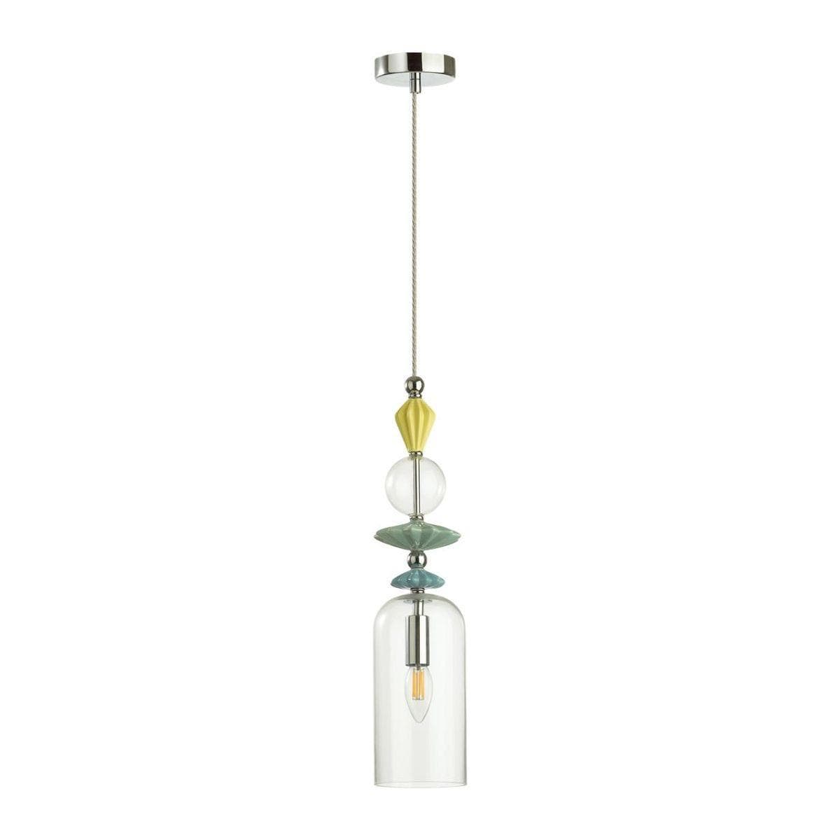 Odeon Light 4893/1 CLASSIC ODL_EX22 35 хром/раноцветн./керамика/стекло Подвес E14 1*40W 4893/1 BIZET — миниатюра 1