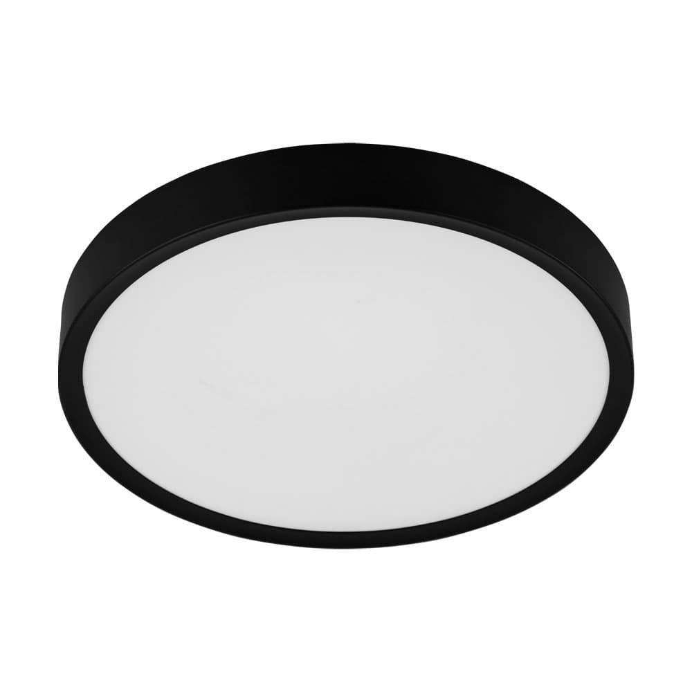 Eglo 98604 Светод. потол. светильник MUSURITA, 33,5W(LED), Ø440, H75, 3900lm, пластик, сталь, черный/плас