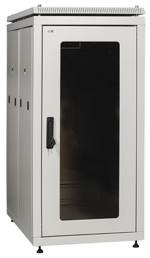IEK LINEA N ITK Шкаф сетевой 19" LINEA N 18U 600х1000 мм стеклянная передняя дверь серый LN35-18U61-G — миниатюра 2