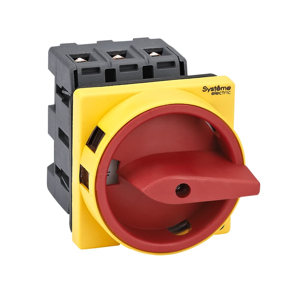 Systeme Electric Выключатель-разъединитель 3P 40A IP20 с красной рукояткой на дверцу 4 винтами с замком