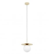 Eglo 39952 Подвесной потолочный светильник (люстра) ARENALES, 1x40W, E27, H1500, Ø180, сталь, матовое стекло/матовое опаловое стекло, белый
