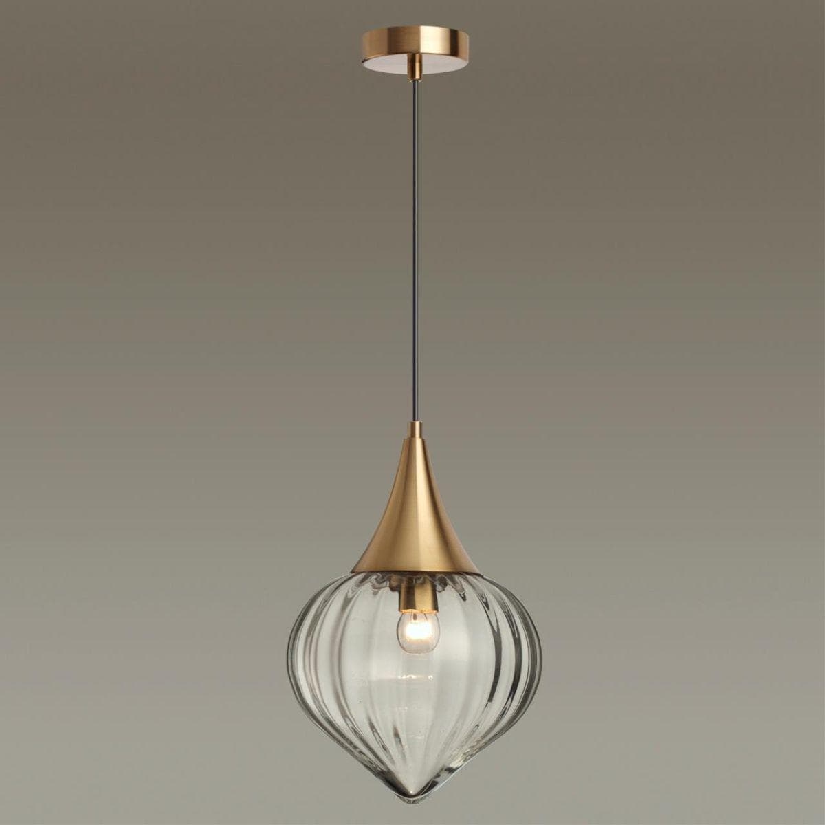 Odeon Light 4950/1 PENDANT ODL22 241 бронзовый/прозрачный/стекло Подвес E27 1*60W KESTA — миниатюра 4