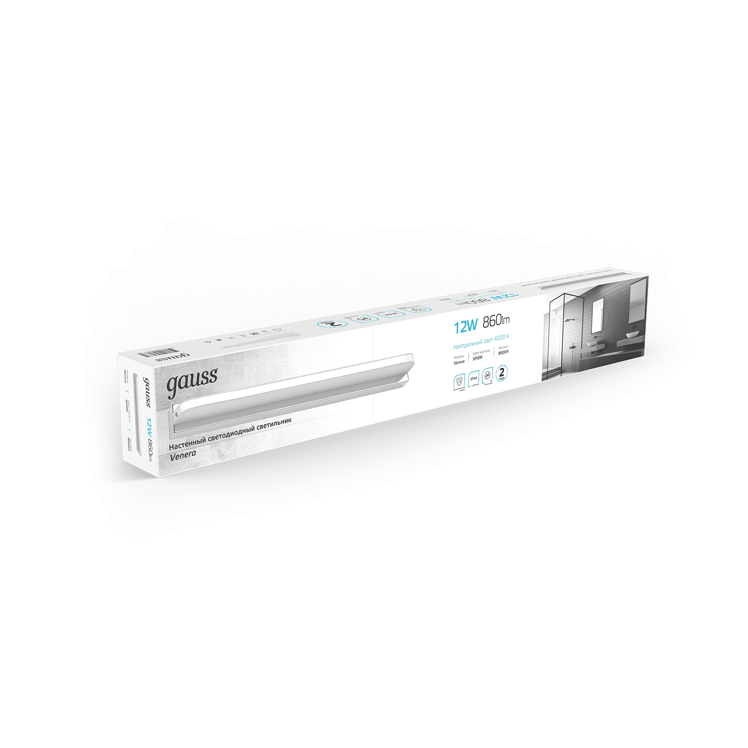 Gauss Настенный светодиодный светильник Venera BR004 12W 860lm 200-240V 520mm LED 1/20 — миниатюра 5