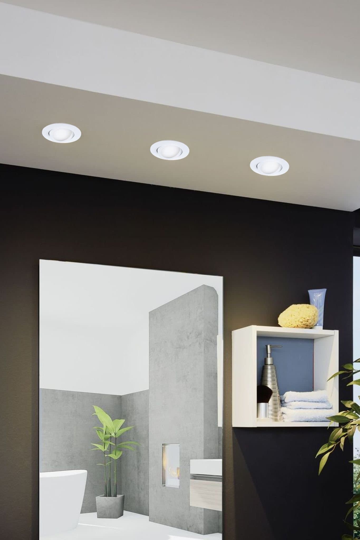 Eglo Светильник LED встраиваемый PINEDA регулир., 1х6W(LED), Ø84, пластик, белый 95847 — миниатюра 2