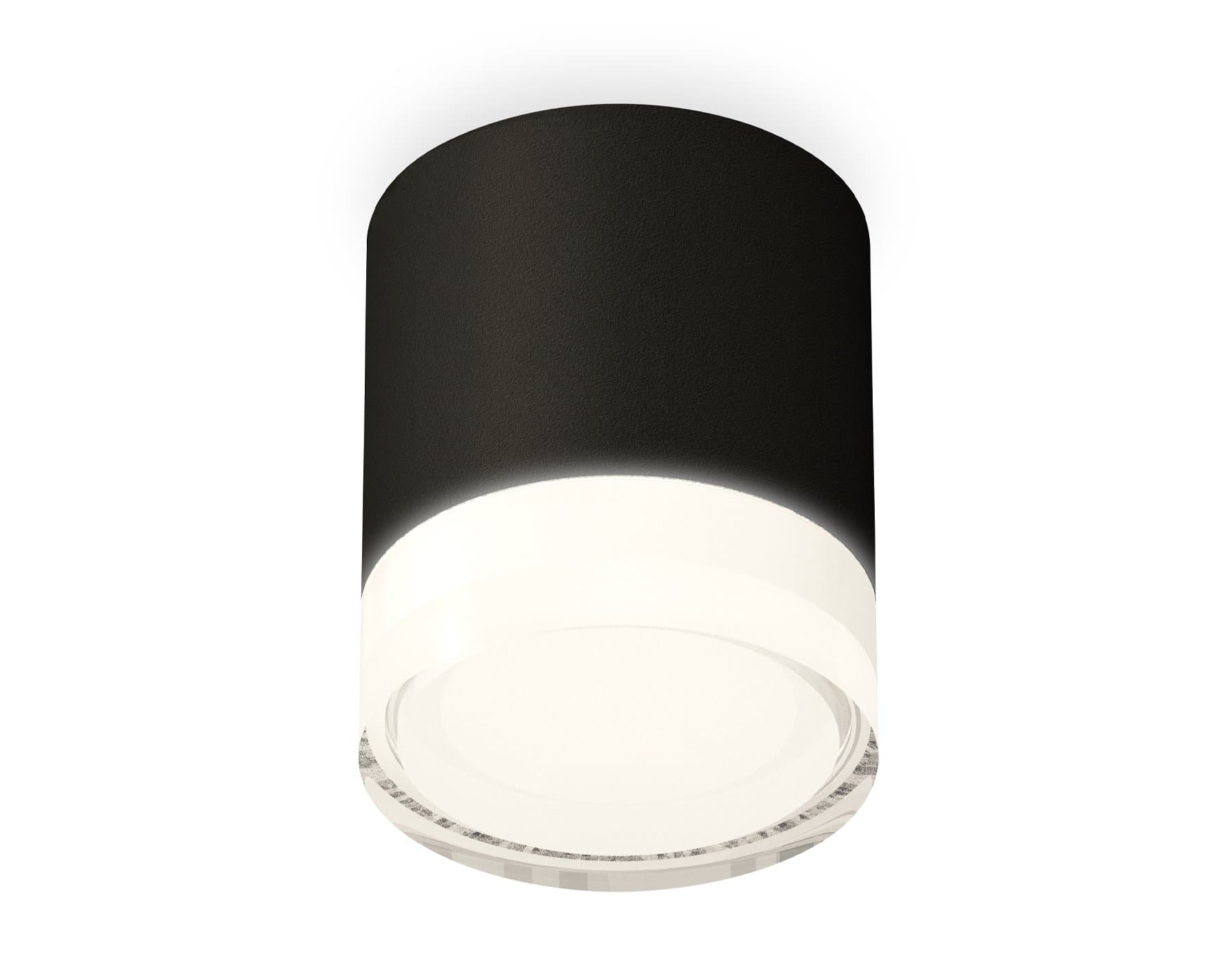 Ambrella Комплект накладного светильника с акрилом XS7402033 SBK/FR/CL черный песок/белый матовый/прозрачный MR16 GU5.3 (C7402, N7160) — миниатюра 1