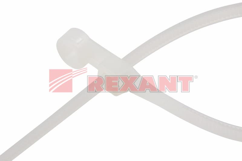 Хомут под винт nylon 220 x 4,3 мм 100шт белый Rexant 07-0204 — миниатюра 2