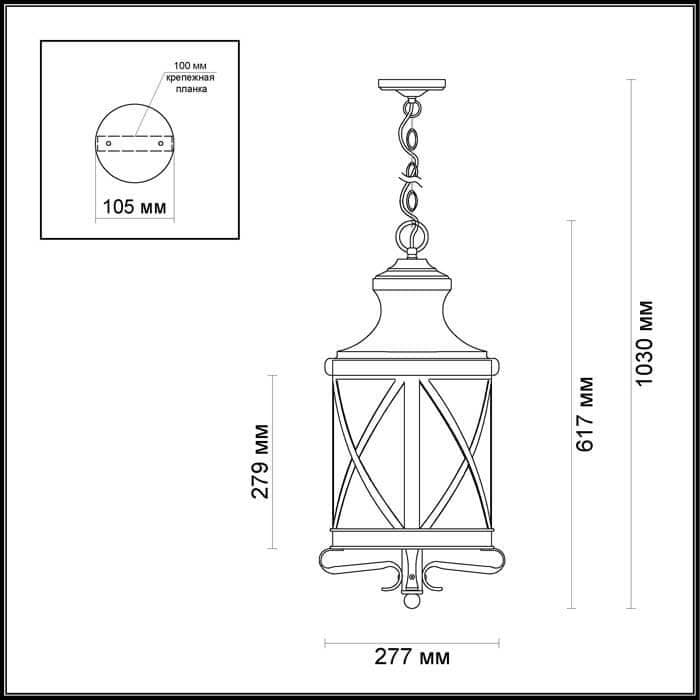Odeon Light 4045/3 ODL18 708 черный/золотая патина Уличный светильник-подвес IP44 E14 3*60W 220V SATION — миниатюра 3