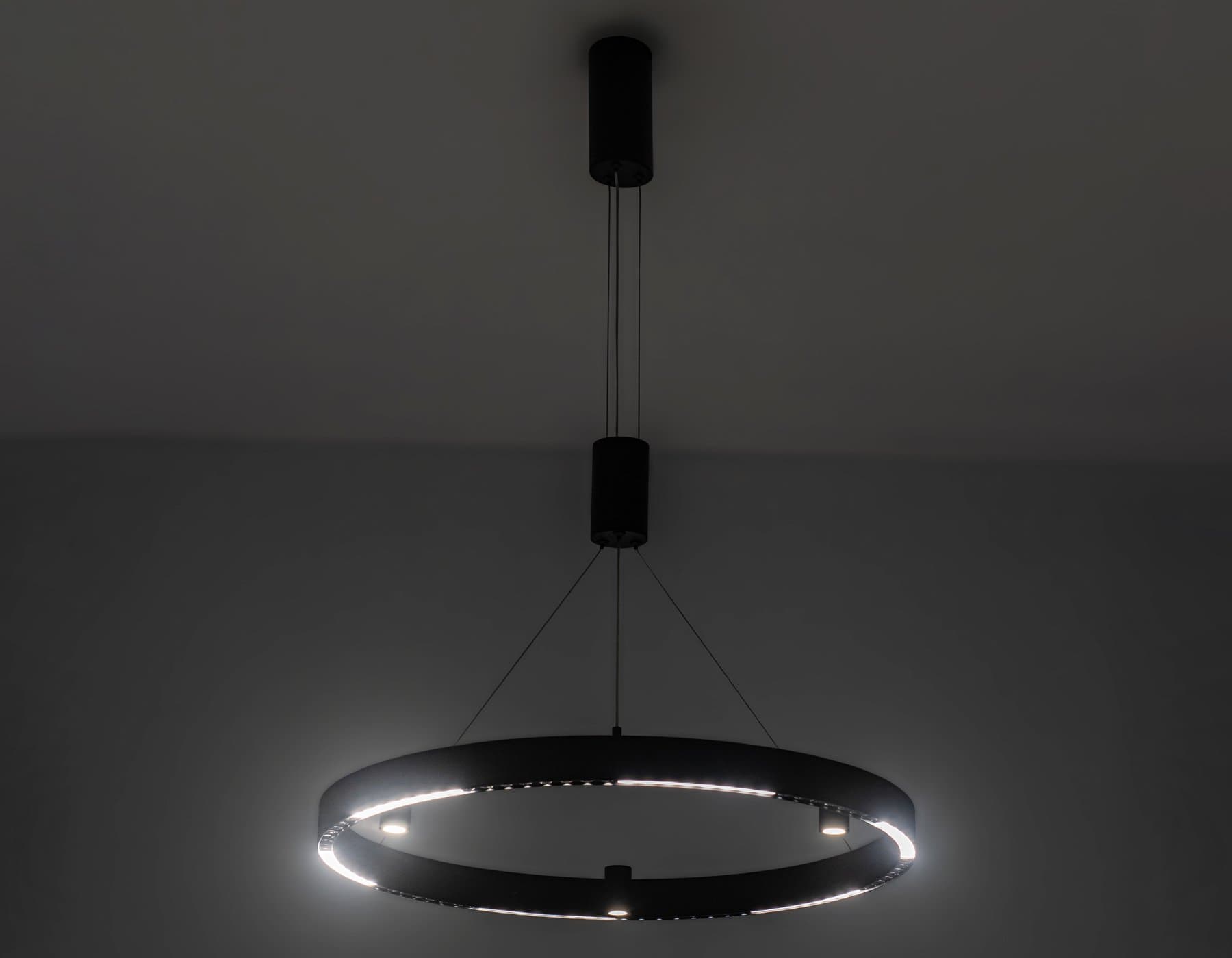 Ambrella Светильник подвесной светодиодный FL5845/1+3 BK черный 40W 3000K/4200K/6400K D600*1200 (без ПДУ) — миниатюра 3