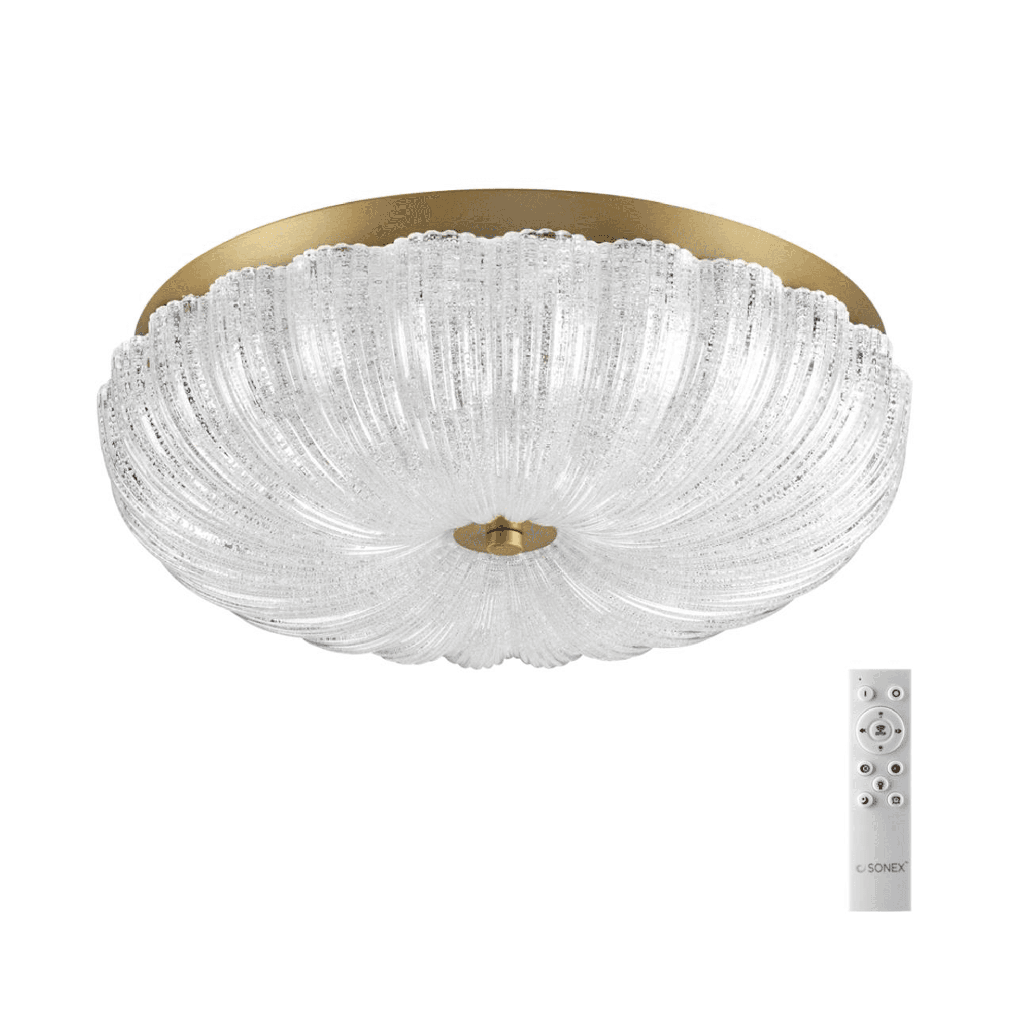 Sonex 7719/48L PIKO LED Светильник металл/стекло/прозрачный/золотой LED 48Вт 3000-6500K D400 IP20 пульт ДУ TESORO