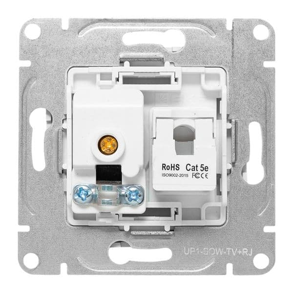EKF Механизм розетки TV+RJ45 (cat5), белый Эпика — миниатюра 7