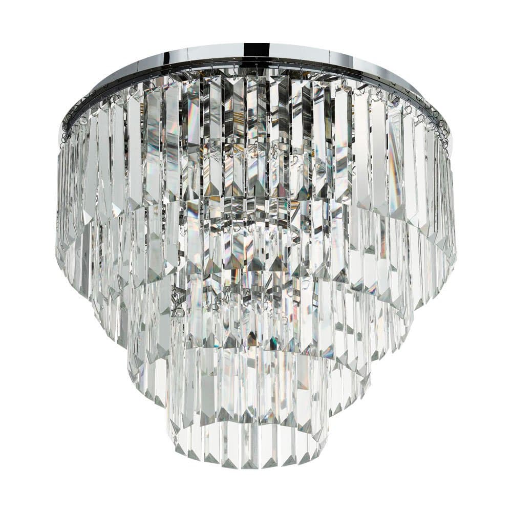 Eglo AGRIGENTO Светильник потолочный , 7x40W(E14), Ø500, H425, сталь, хром/хрусталь, прозрачный 39569