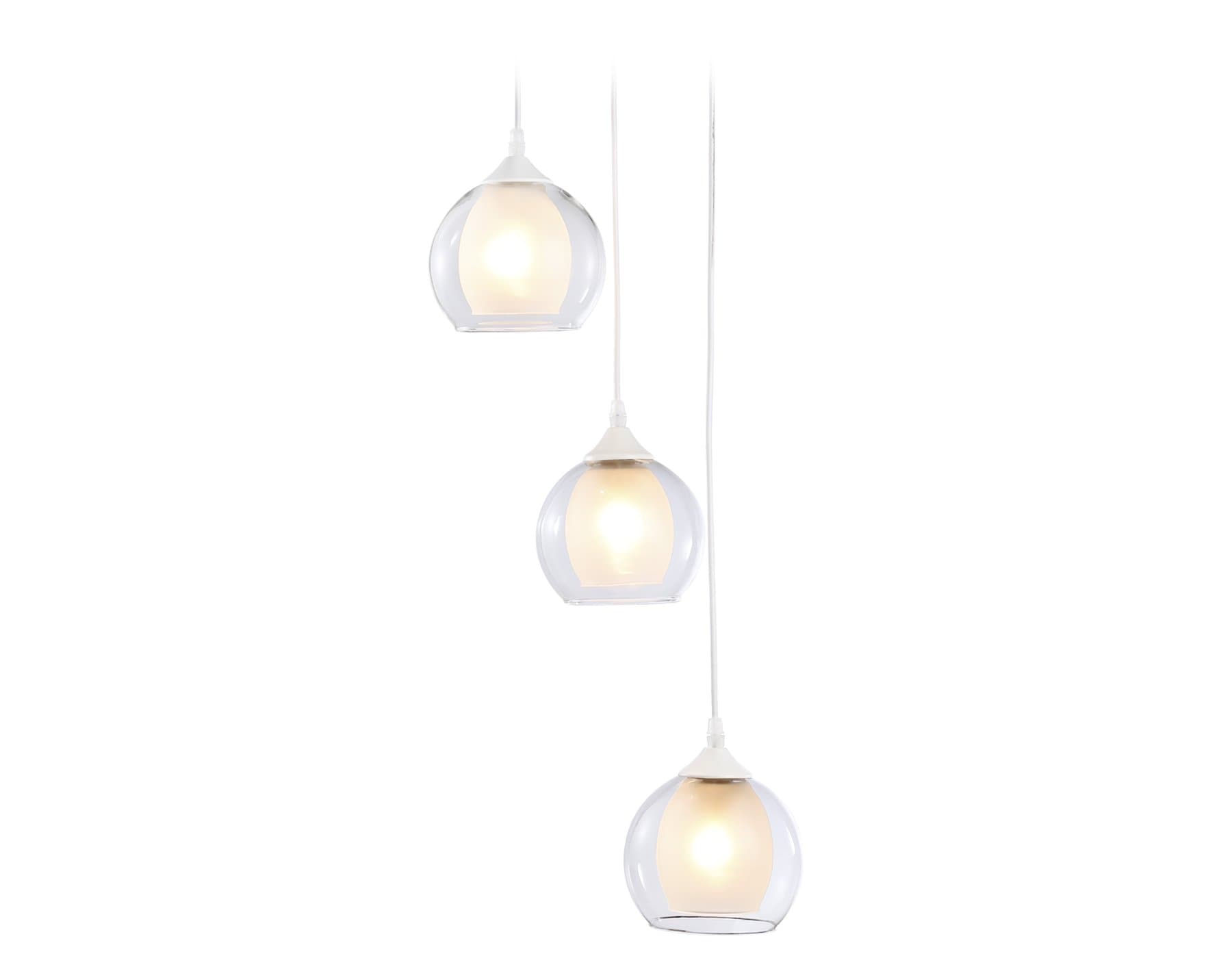 Ambrella Подвесной светильник TR3540/3 WH/CL/FR белый/прозрачный/белый матовый E27*3 max 40W D281*800