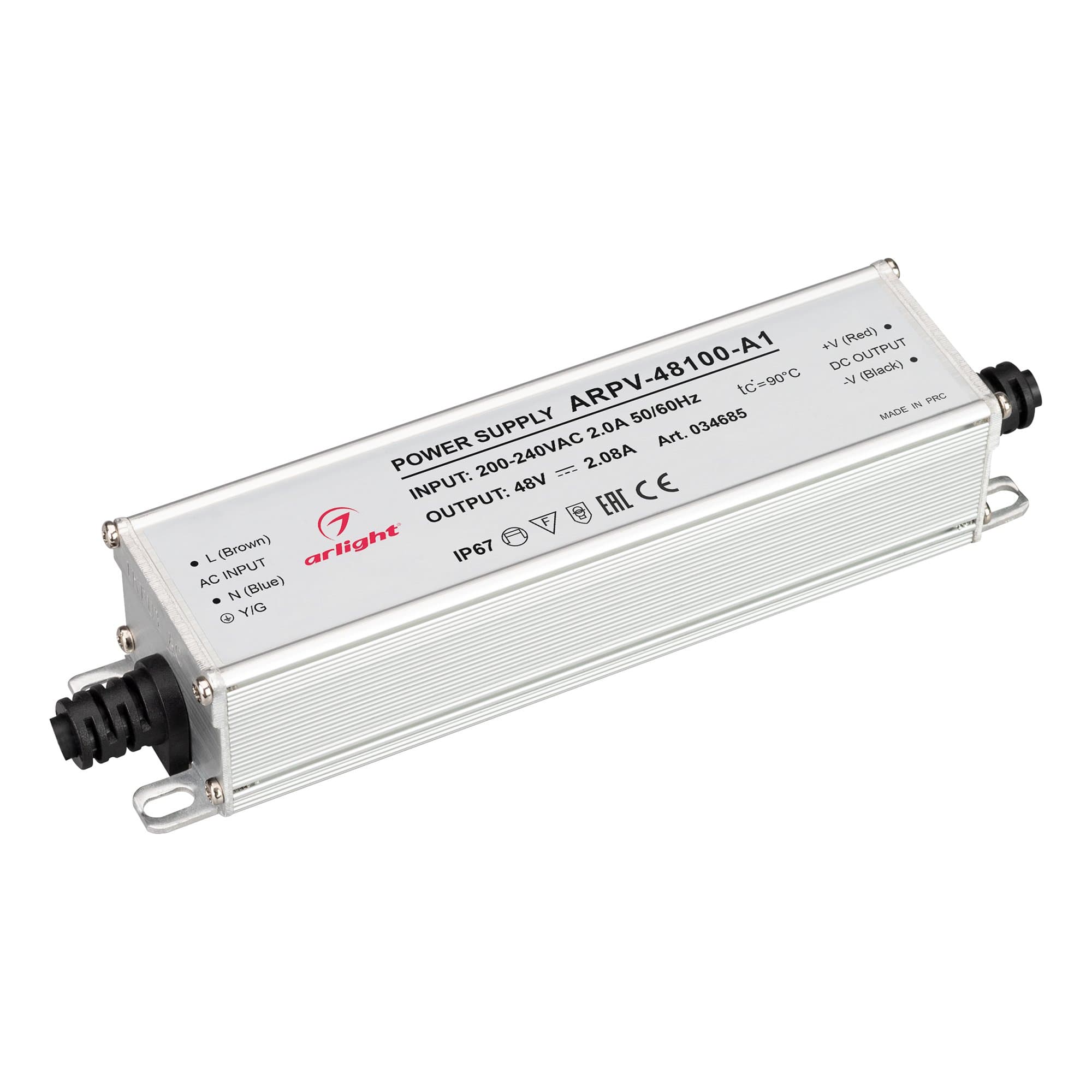 Arlight Блок питания ARPV-48100-A1 (48V, 2.08A, 100W) (IP67 Металл, 3 года) 034685 — миниатюра 1